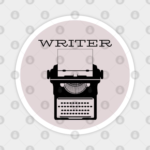 Writer black typewriter white paper Magnet by CasualTeesOfFashion